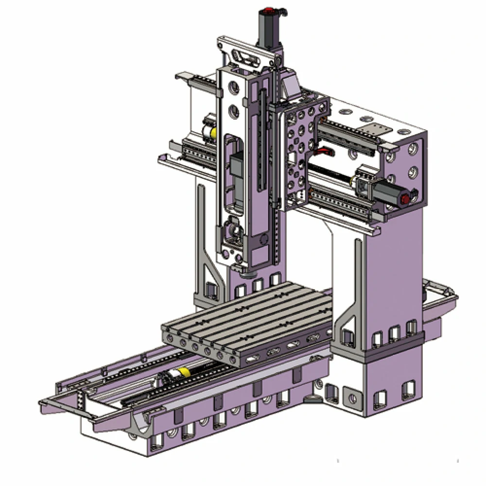 GMC1612 gantry machining center 3D model showing double-column frame and HIWIN guideways