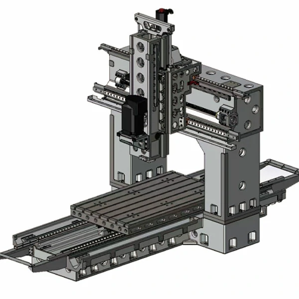 CNC gantry milling machine leadscrew and guideway detail