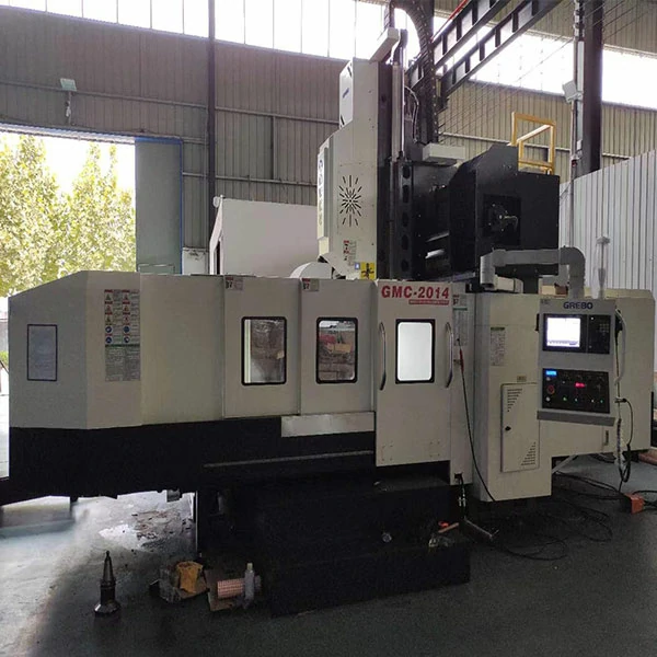 cnc-gantry-milling-machine-workshop-testing CNC gantry milling machine undergoing factory testing and commissioning before delivery