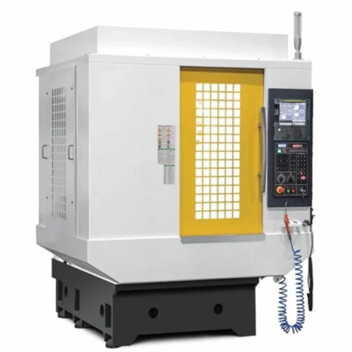 cnc-tapping-center-left-side-view CNC tapping center with compact structure for high speed drilling and tapping operations