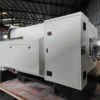 Rear view of flat bed CNC lathe machine with rigid structure