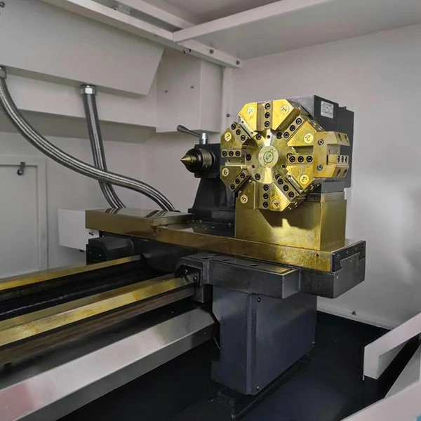 Flat Bed CNC Lathe box way guide rail closeup