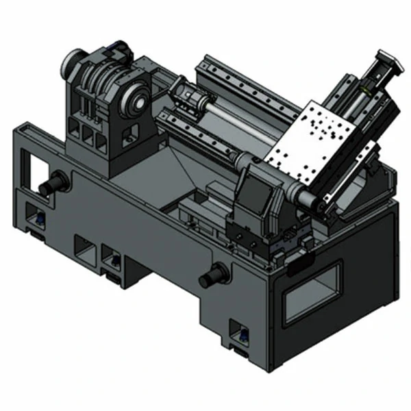 heavy-duty-slant-bed-cnc-lathe-3d-model 3D model of heavy duty slant bed CNC lathe machine structure