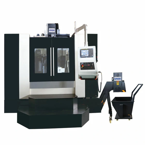 heavy-duty-vertical-machining-center-front-view Heavy duty vertical machining center front view with full enclosure for industrial metal machining