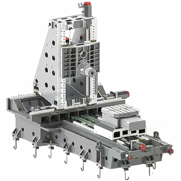horizontal machining center 3D design showing rotary table and machining structure