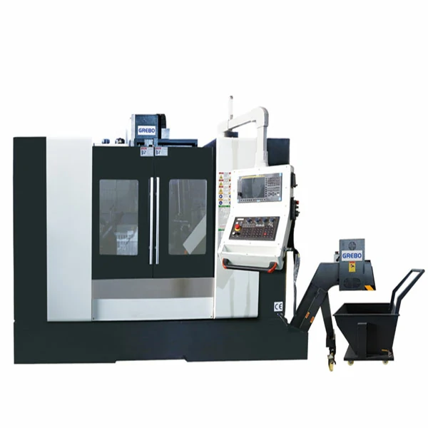 vertical-machining-center-machine-front-view Full enclosed vertical machining center with CNC control system for precision machining