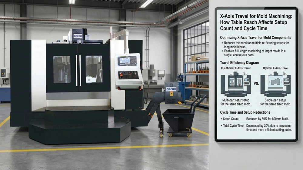 1300mm X-axis travel for mold machining