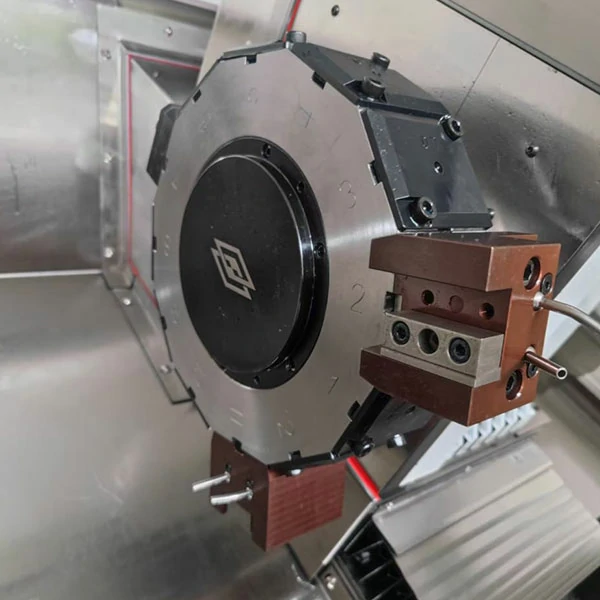 12-station servo hydraulic turret on TCK50 slant bed CNC lathe